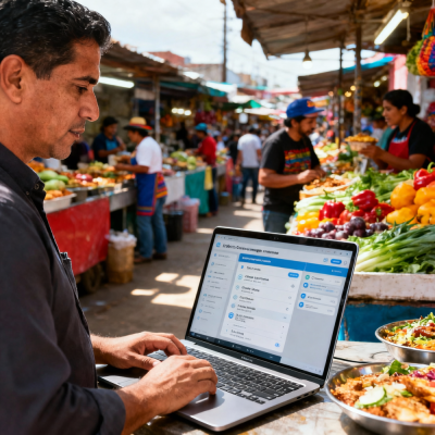 Entrega de comida en tianguis